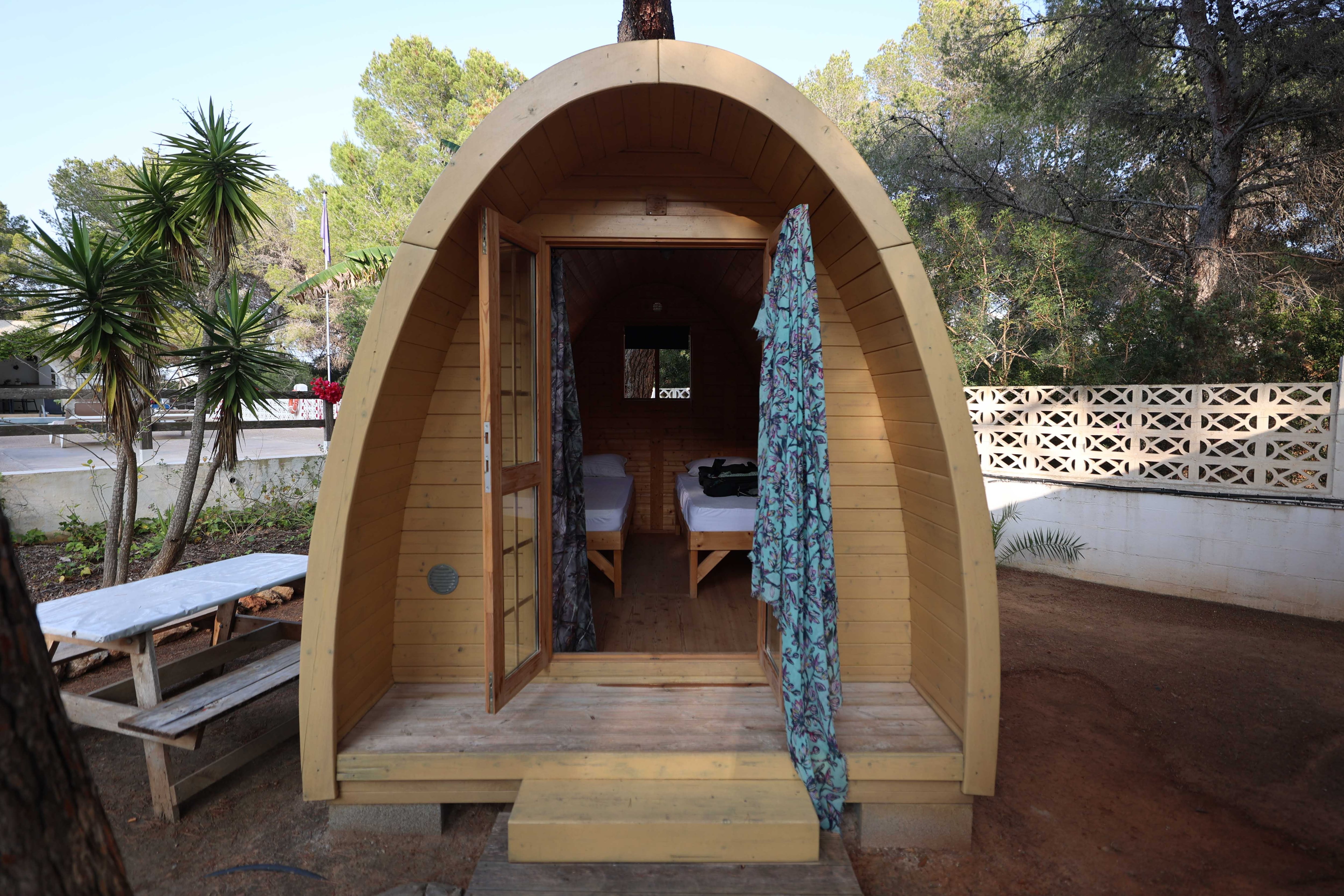 La cabaña, o camping pod, del camping de Escana, el pasado 5 de junio.