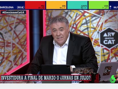 Ferreras durante el programa especial de las elecciones catalanas en La sexta.