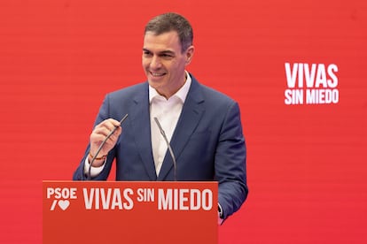 Pedro Snchez, en el acto organizado por el PSOE por la renovacin del Pacto de Estado contra la Violencia de Gnero.