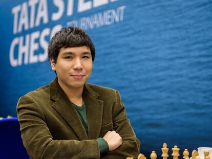 Wesley So, pocos minutos antes de comenzar una partida en Wijk aan Zee (Holanda)