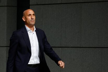 Luis Rubiales llega a la Audiencia Nacional este viernes.