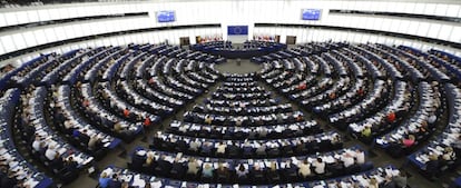 Vista general de una sesión plenaria en hemiciclo del Parlamento Europeo.