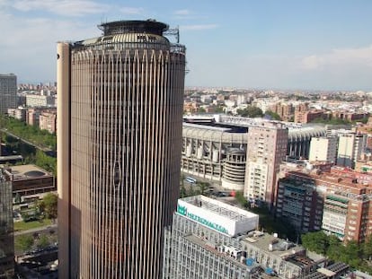 La Torre Europa de Madrid, cuya construcci&oacute;n termin&oacute; en 1985.