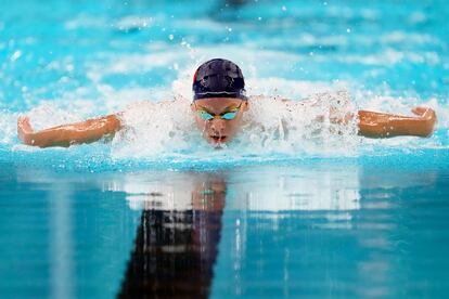 Léon Marchand, durante la prueba de los 200m mariposa.