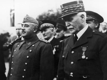 Franco y el mariscal Pétain, en febrero de 1941 en Montepellier.
