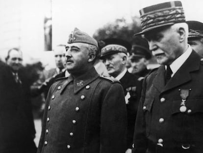 Franco y el mariscal Pétain, en febrero de 1941 en Montepellier.