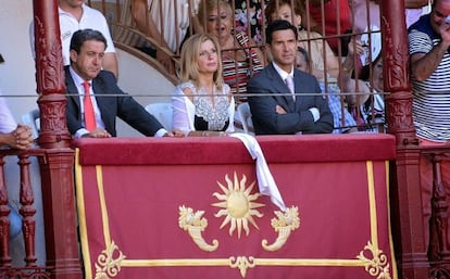 Ana María Romero, en el palco de la plaza de La Malagueta.