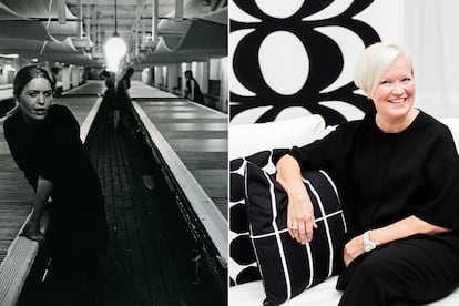 Dos de las diseñadoras de la marca, la histórica Annika Rimala y la actual directora de diseño para estampados y hogar, Minna Kemell-Kutvonen.