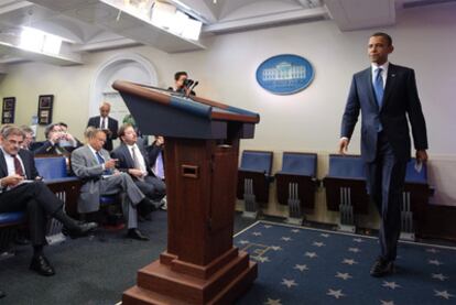 Barack Obama comparece ante la prensa el jueves en la Casa Blanca.