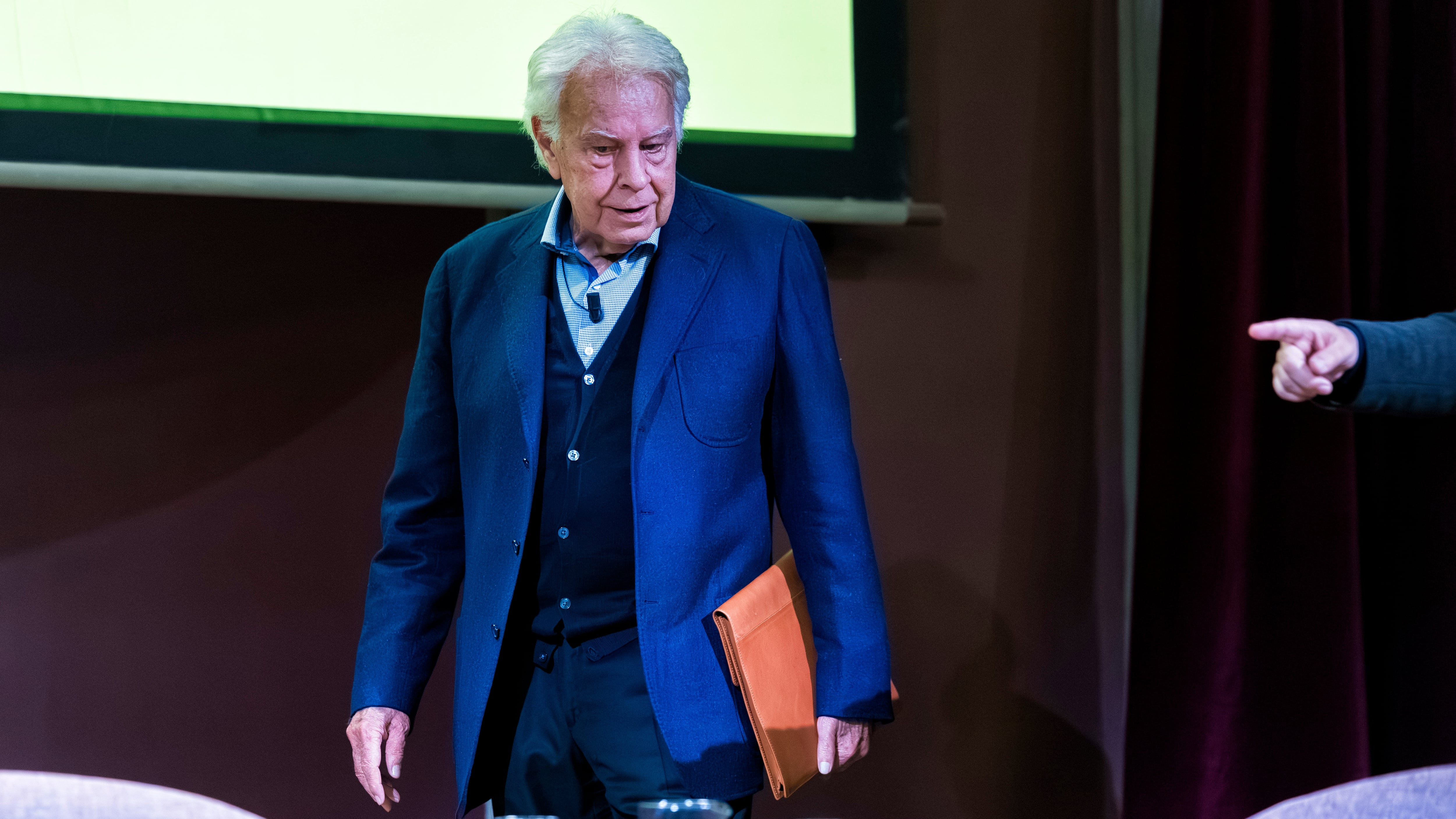  El expresidente del Gobierno Felipe González, el pasado martes durante su intervención en Los Desayunos del Ateneo de Madrid