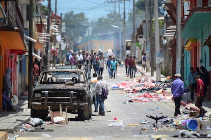 Una calle del municipio de Pantelhó, en el Estado de Chiapas