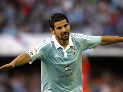 Nolito celebra el primer gol del Celta.