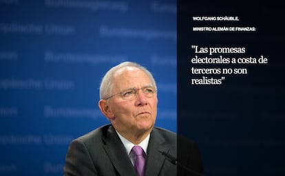 El ministro de Finanzas alemán, el democristiano Wolfgang Schäuble, representa la línea más dura con Grecia con su insistencia en que Atenas debe respetar los acuerdos firmados. La frase la pronunció en febrero en Berlín, en una rueda de prensa en la que compartía mesa con su homólogo griego, Yanis Varoufakis. Fue un encuentro tenso en el quedó claro el enfrentamiento entre dos visiones de la economía, la política y de la historia europea.