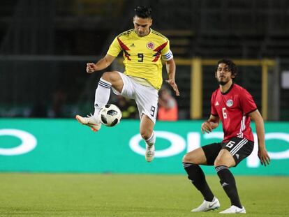 Falcao García, capitán de Colombia, durante el partido de preparación frente a Egipto.