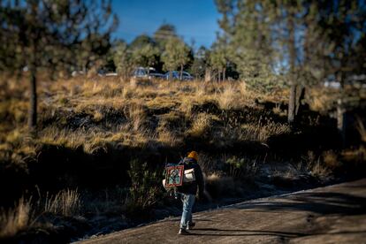 Cruzar esta zona del centro del país implica caminar a temperaturas que rondan lo cero grados.