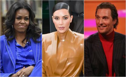 Michelle Obama, Kim Kardashian y Matthew McConaughey.