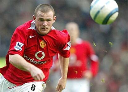 Rooney, en el partido que su equipo, el Manchester United, empató ayer con el Middlesbrough.