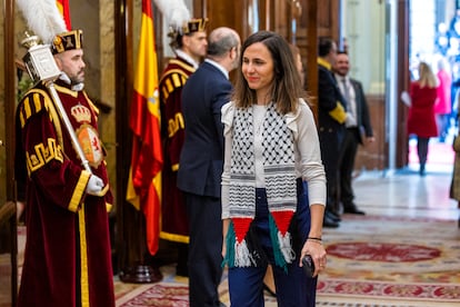 La líder de Podemos, Ione Belarra, a su llegada al Congreso este 6 de diciembre.