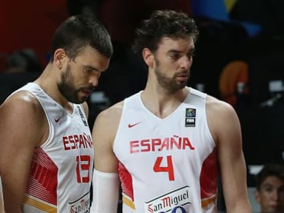 Navarro, Marc y Pau, ante Senegal en el Mundial.