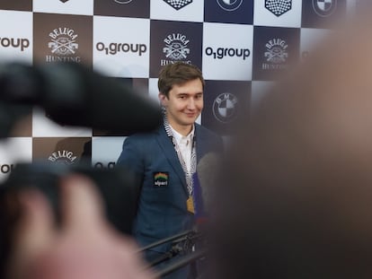 Serguéi Kariakin, durante la ceremonia de clausura