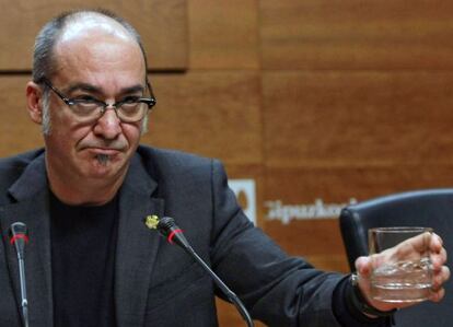 Garitano, durante su comparecencia en San Sebastián.