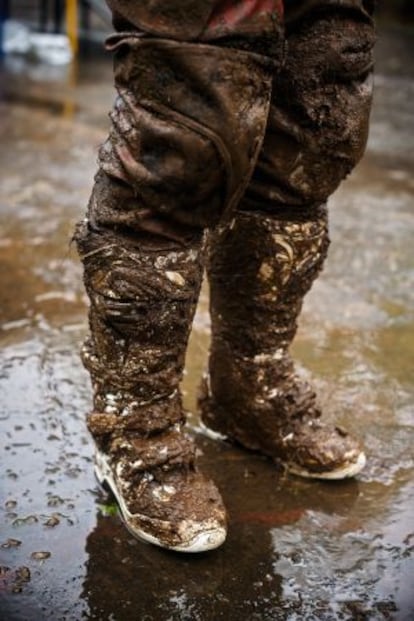 Las botas de Laia tras el Campeonato de España de enduro masculino.