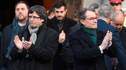 Carles Puigdemont junto a Artur Mas en 2013.