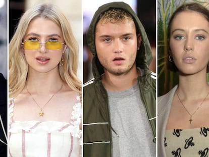 De izquierda a derecha, Lennon Gallagher, Anais Gallagher, Rafferty Law y Iris Law.