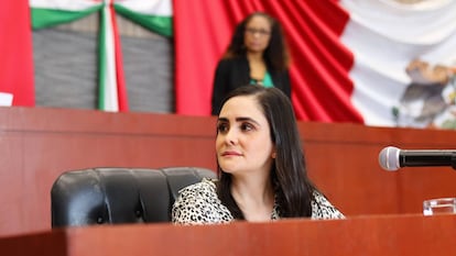 La diputada local Gabriela Marín en el congreso morelense, en una fotografía difundida en redes sociales.