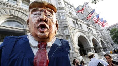 A demonstration against Trump in Washington DC.