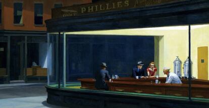 &lsquo;Nighthawks&rsquo; (1942), obra de Edward Hopper, perteneciente a la colecci&oacute;n del el Art Institute of Chicago.&nbsp; 
 