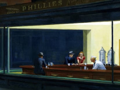 &lsquo;Nighthawks&rsquo; (1942), obra de Edward Hopper, perteneciente a la colecci&oacute;n del el Art Institute of Chicago.&nbsp; 
 