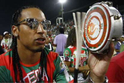 Percussionista de escola de samba em Porto Alegre.