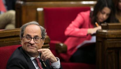 Quim Torra i Inés Arrimadas, aquest dimecres al Parlament.