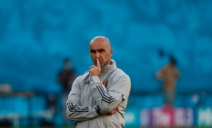 El técnico de la selección de Bélgica, Roberto Martínez, en un entrenamiento previo a su partido de octavos de final de la Eurocopa ante Portugal este domingo contra Portugal.