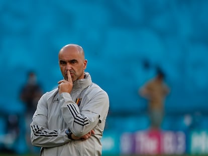 El técnico de la selección de Bélgica, Roberto Martínez, en un entrenamiento previo a su partido de octavos de final de la Eurocopa ante Portugal este domingo contra Portugal.