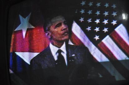 Barack Obama durante su discurso televisado.