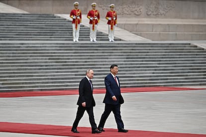 El presidente ruso, Vladímir Putin, y su homólogo chino, Xi Jinping, el pasado 16 de mayo en Pekín.