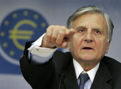 Jean Claude Trichet, en la comparecencia de ayer tras la reunión del BCE.