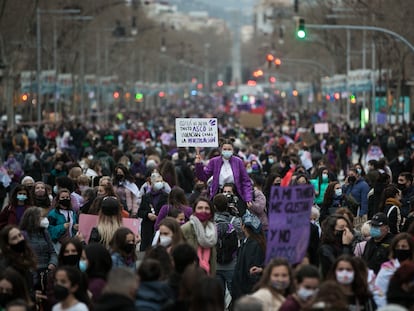 Manifestación feminista el 8 de marzo en Barcelona.