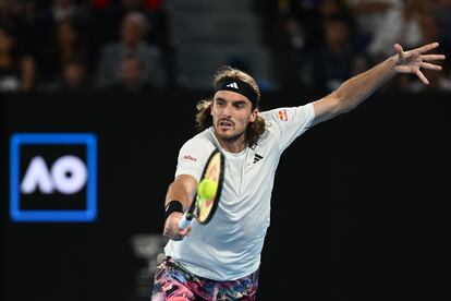 El tenista griego Stefanos Tsitsipas, durante la final del Open de Australia. 