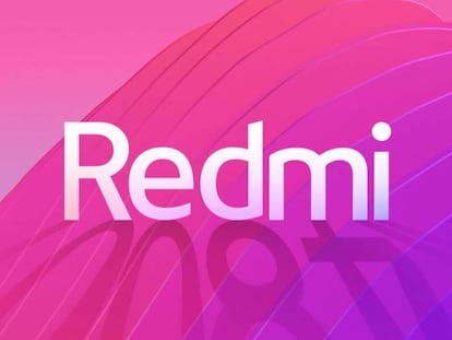 Logotipo de Redmi con fondo rosa