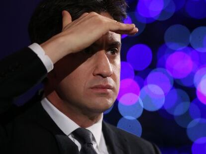 Ed Miliband, durante su discurso el jueves.