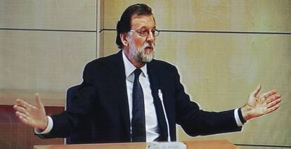 Rajoy, durante su testimonio en la Audiencia Nacional en julio pasado.