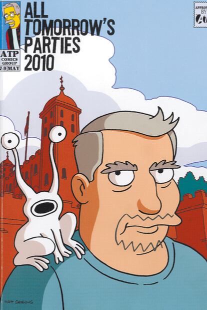 <b>Portada de uno de los catálogos de la última edición del festival All Tomorrow's Parties, comisariada por Matt Groening, con el retrato de Daniel Johnston. </b>