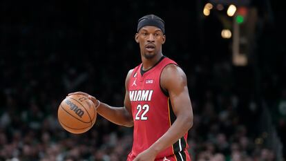 El delantero del Miami Heat, Jimmy Butler, durante un partido contra los Boston Celtics.