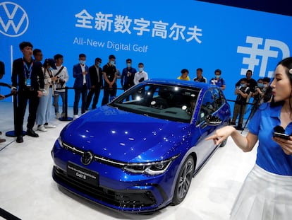 Volkswagen Golf 8, en el Salón del Automóvil de Pekín de septiembre de 2020.