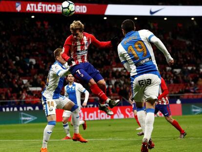 Griezmann marc&oacute; el tercer gol del Atl&eacute;tico ante el Leganes con este cabezazo.