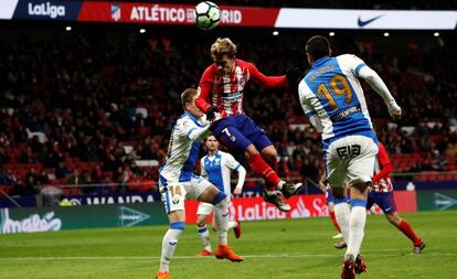 Griezmann marc&oacute; el tercer gol del Atl&eacute;tico ante el Leganes con este cabezazo.