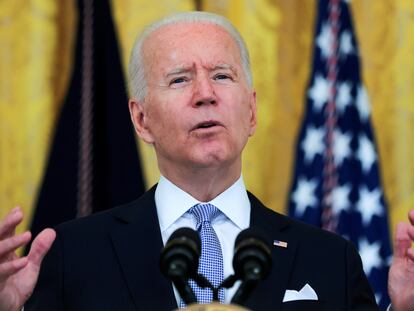 El presidente Joe Biden, durante su discurso sobre el coronavirus en la Casa Blanca.